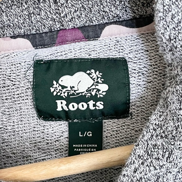 Roots Canada Camo Chenille Gray Hoodie Adult size Large - Picture 9 of 9